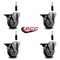 Service Caster 4'' Thermoplastic Rubber Swivel 7/8'' Expanding Stem Caster Set with Brake, 4PK SCC-EX20S414-TPRB-PLB-78-4 - alternate 2